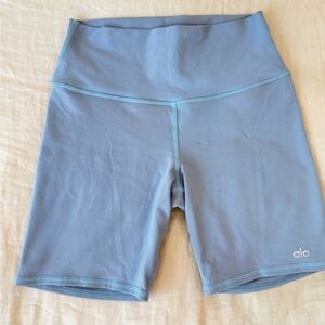 ALO Yoga Spandex Shorts in Dusty Light Blue